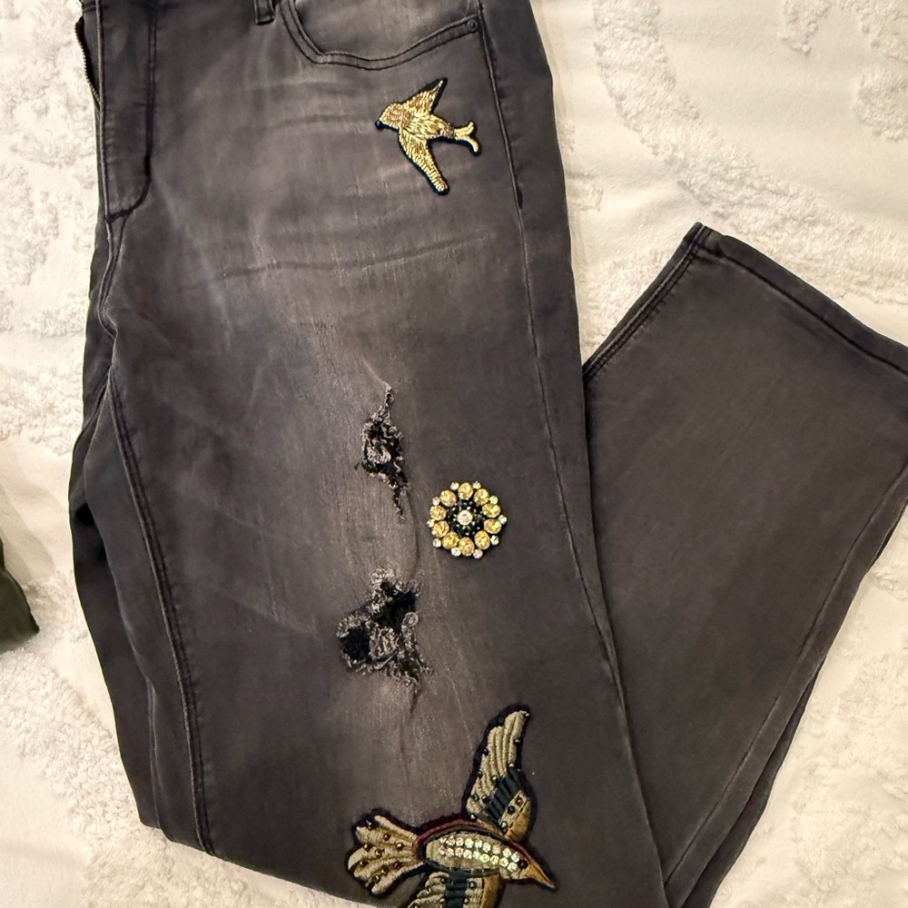 Vintage America Embellished charcoal Jeans 0017